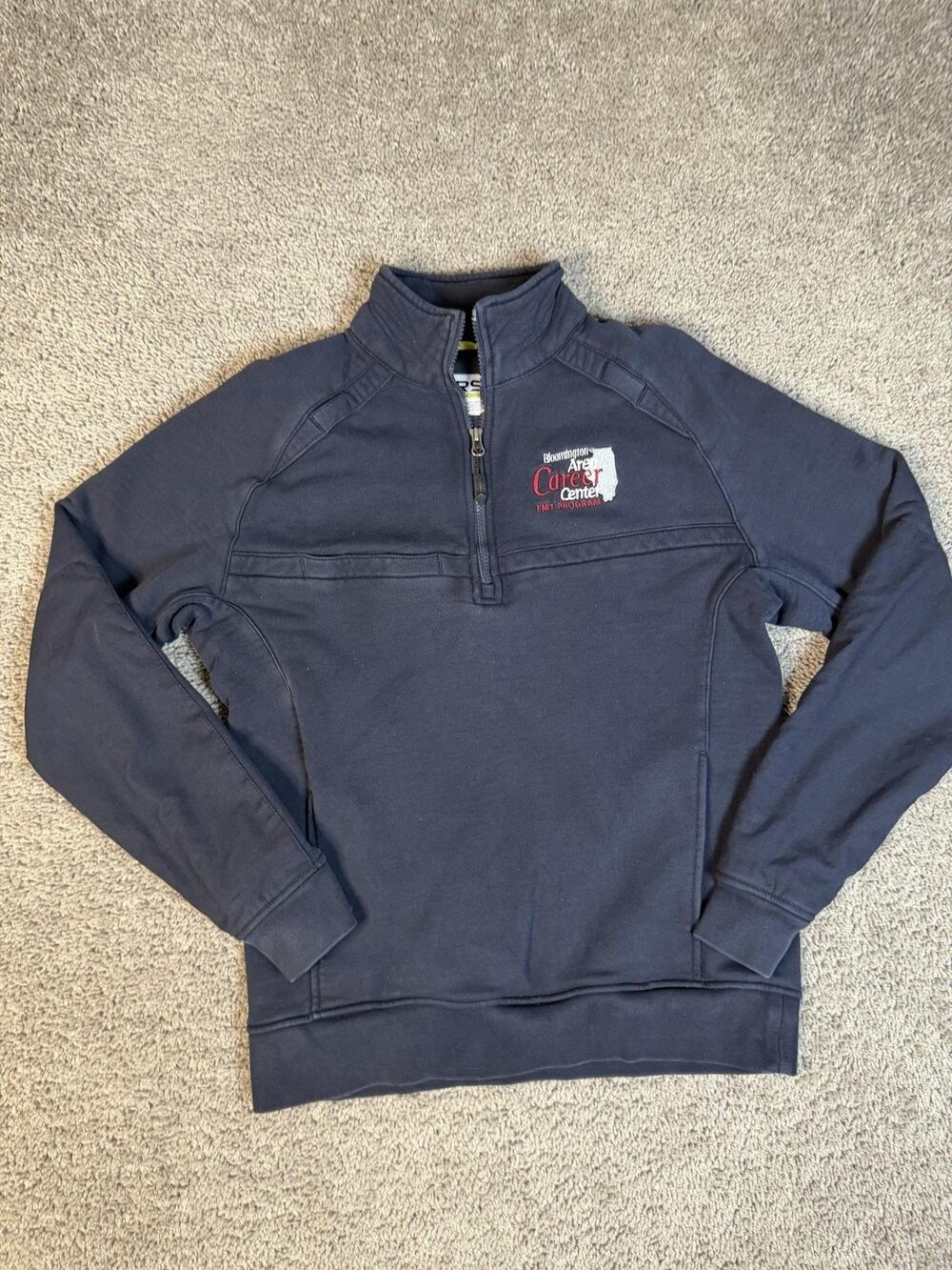 First Tactical Sweatshirt Mens M Blue Pullover 1/4 Zip Pockets Fleece Logo